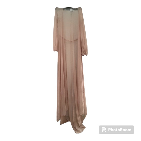 Excellent Condition Pink Chiffon Mesh Robe, Sz. Medium - Picture 1 of 12
